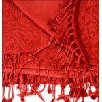 Valintino Viscose Stole in Red Color with Self Design Size 70*30